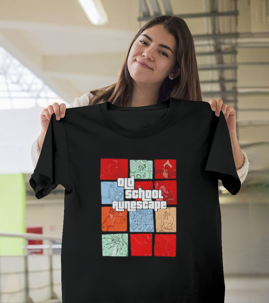 Old School RuneScape Pixel Art Character Collage T-Shirt