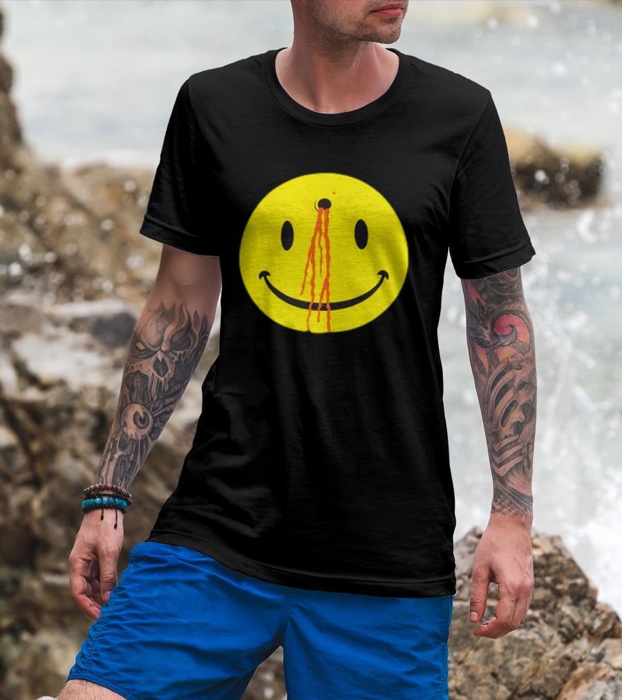 Wild Oats Shot Smiley Face Grunge T-Shirt