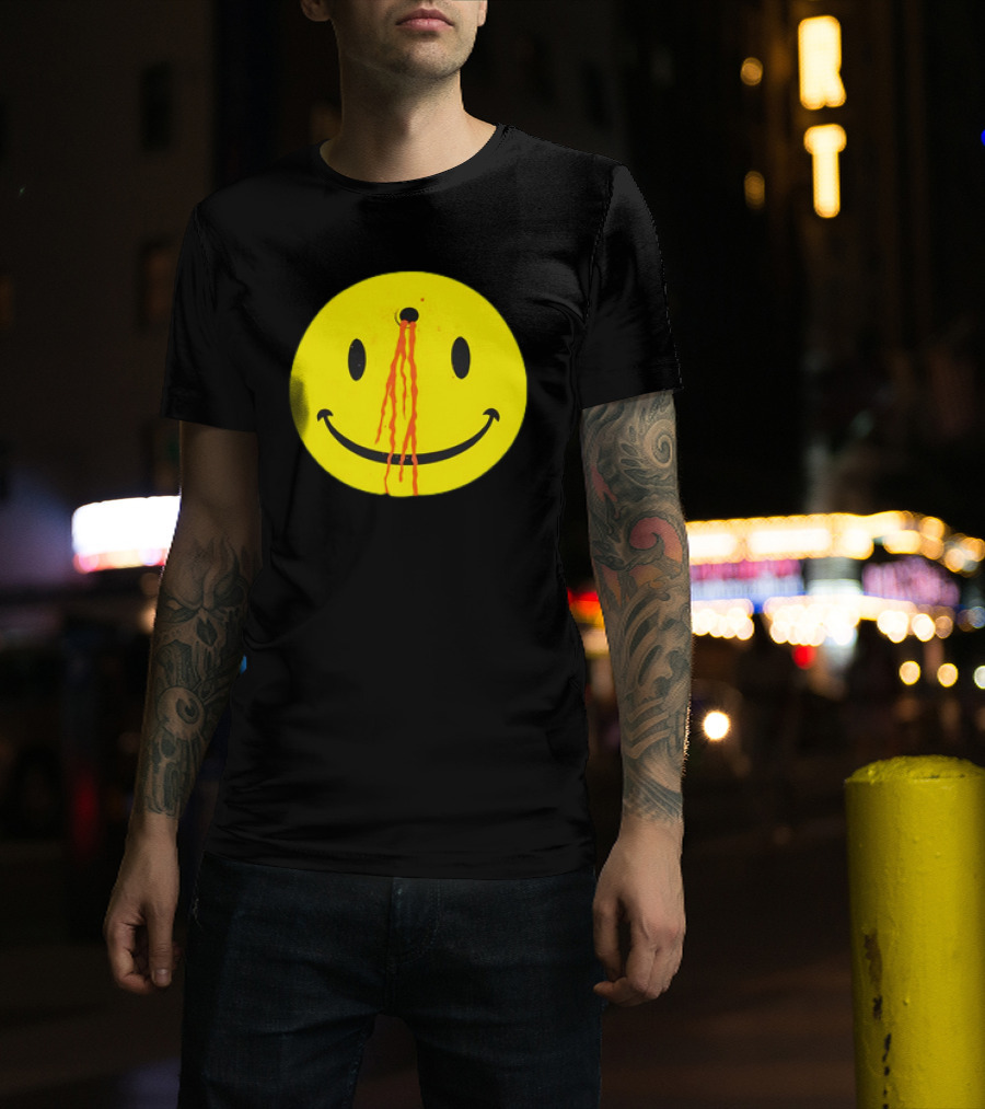 Wild Oats Shot Smiley Face Grunge T-Shirt