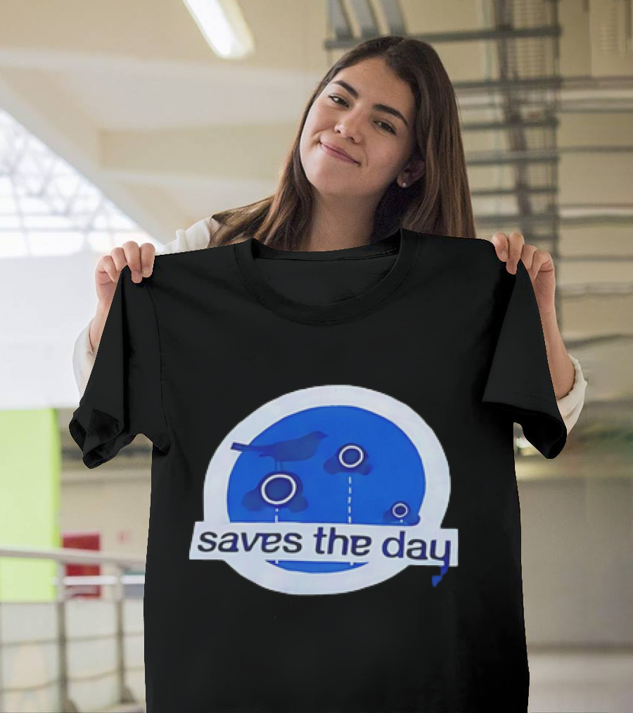 Saves The Day Bird Circular Icon Blue Background T-Shirt
