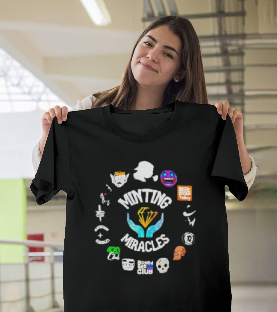 Minting Miracles Crypto Art Featuring BitLab Valley and Bored Ape Club T-Shirt