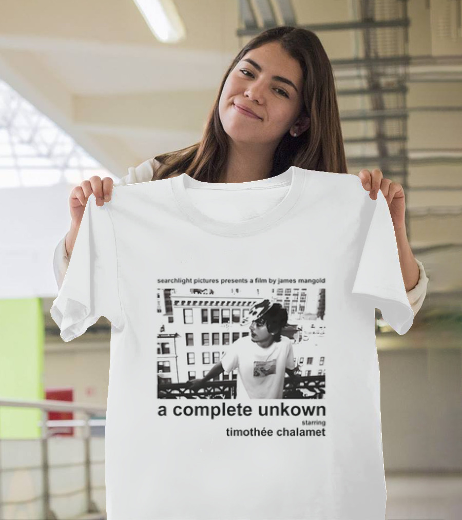 Searchlight Pictures Presents A Film By James Mangold A Complete Unknown Starring Timothée Chalamet T-Shirt