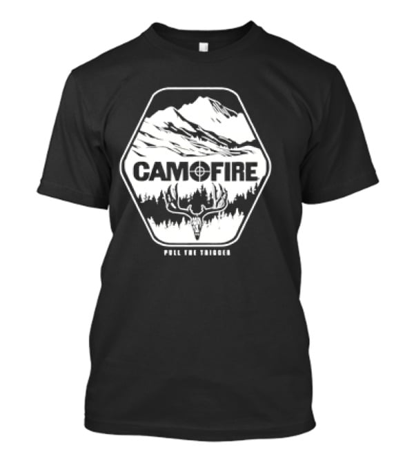 CAMOFIRE Pull The Trigger Mountains And Deer Antlers T-Shirt