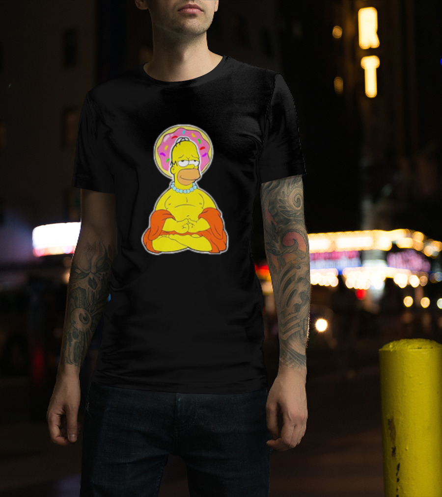 Homer Simpson Doughnut Enlightenment Buddha T-Shirt