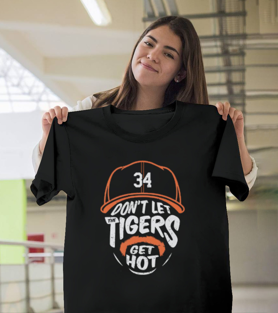Jacob Ray Rogers 34 Detroit Tigers Don't Let The Tigers Get Hot Vintage T-Shirt