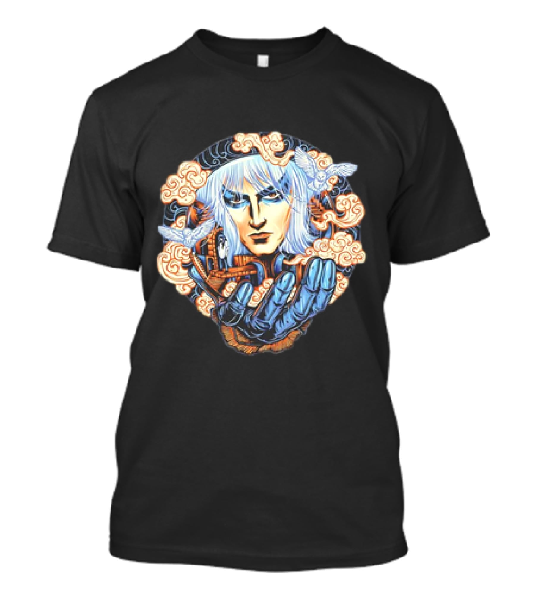 Jareth Labyrinth Goblin King Fantasy Clouds And Glove T-Shirt