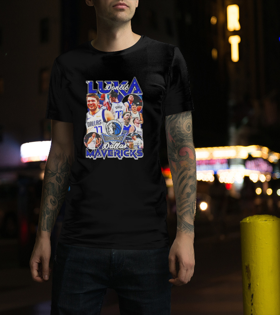 Luka Doncic Dallas Mavericks NBA Basketball Nostalgic 90s Retro Vibes T-Shirt