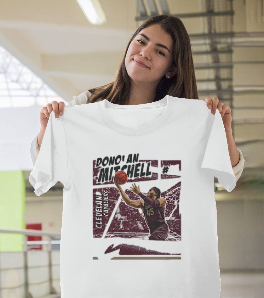 Donovan Mitchell Cleveland Cavaliers Basketball Comic Vintage 45 T-Shirt
