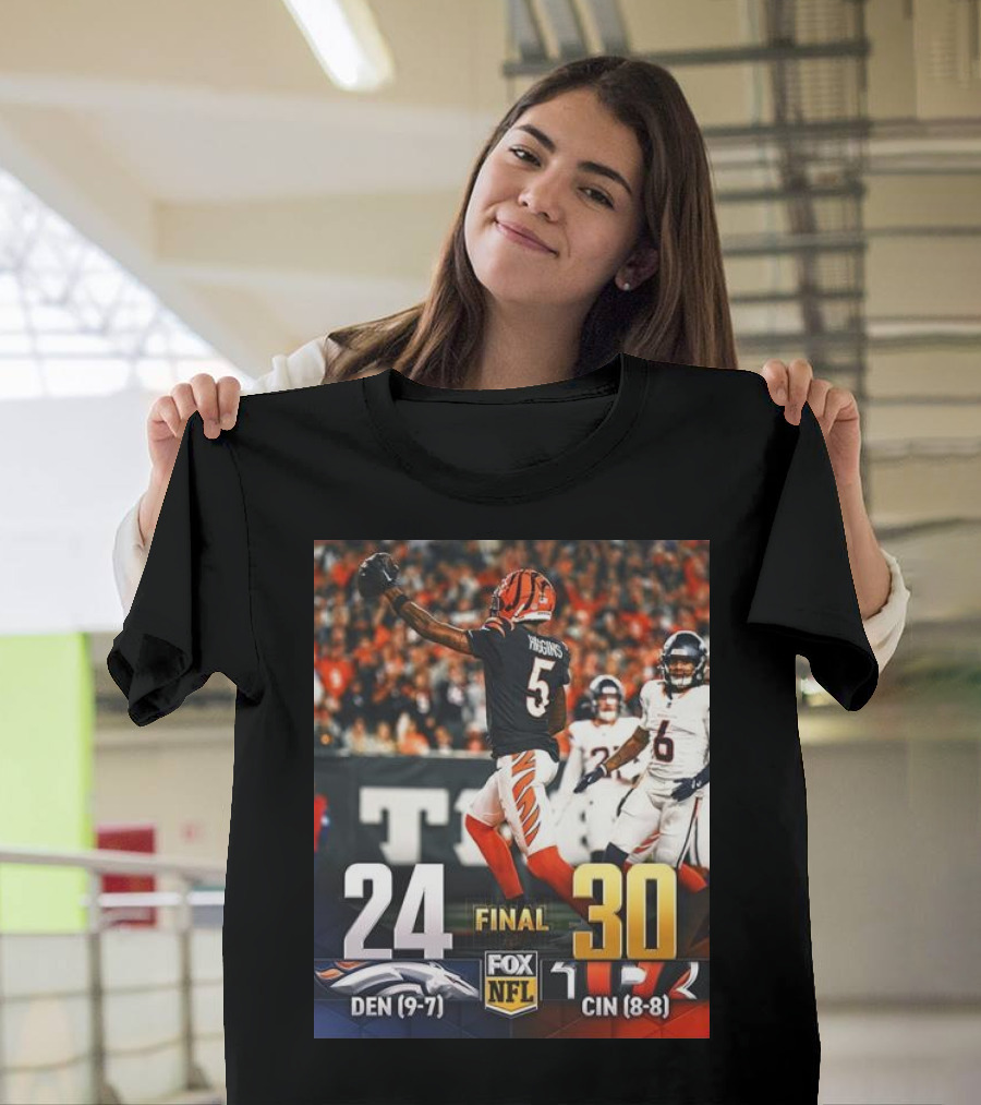 Cincinnati Bengals Final Win 30-24 Over Denver Broncos NFL T-Shirt