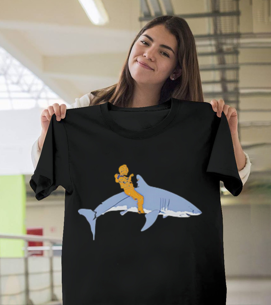 Diver Riding a Shark in T-Shirt