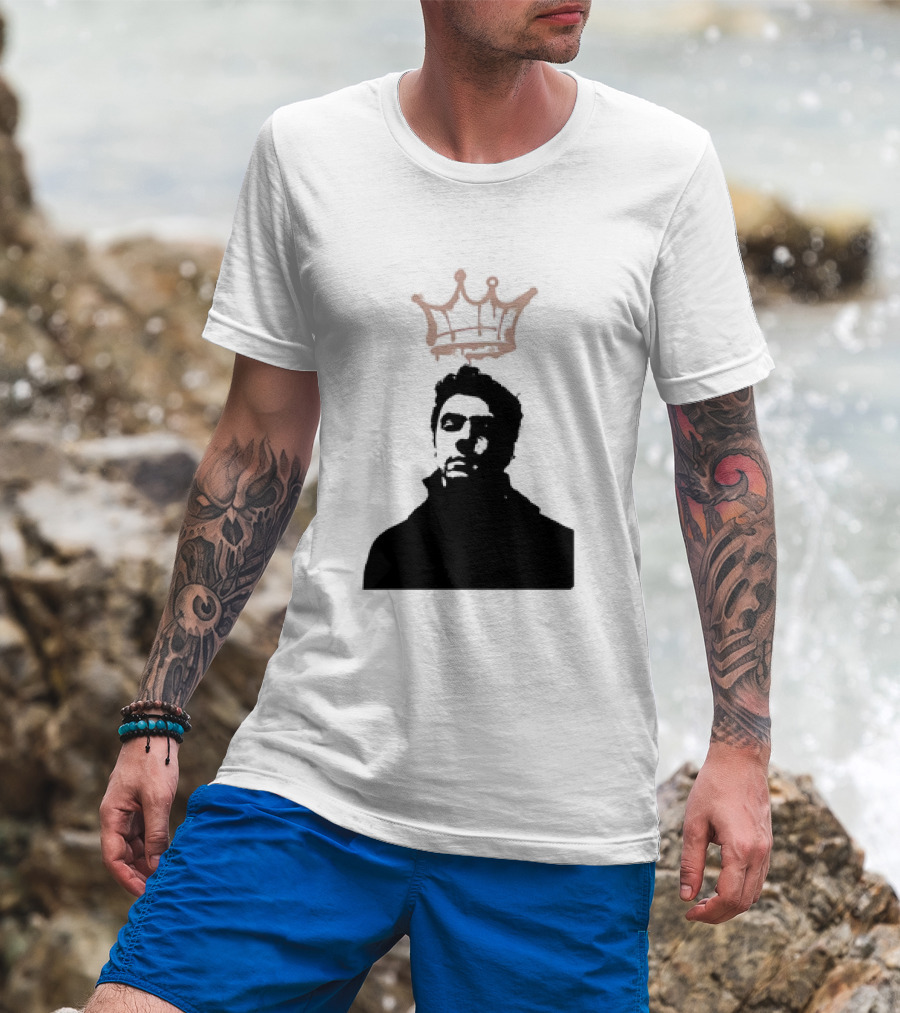 Mangione King Graffiti Crown Portrait Fitted Scoop T-Shirt