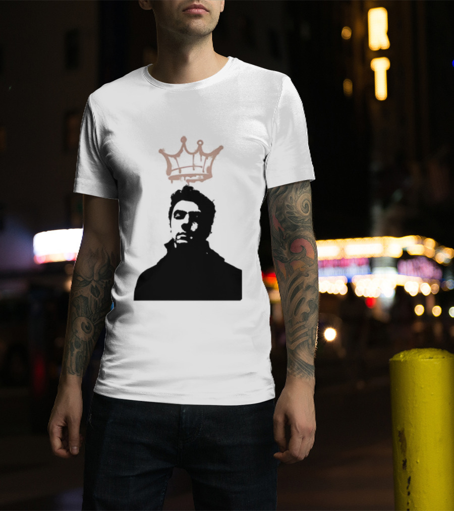 Mangione King Graffiti Crown Portrait Fitted Scoop T-Shirt