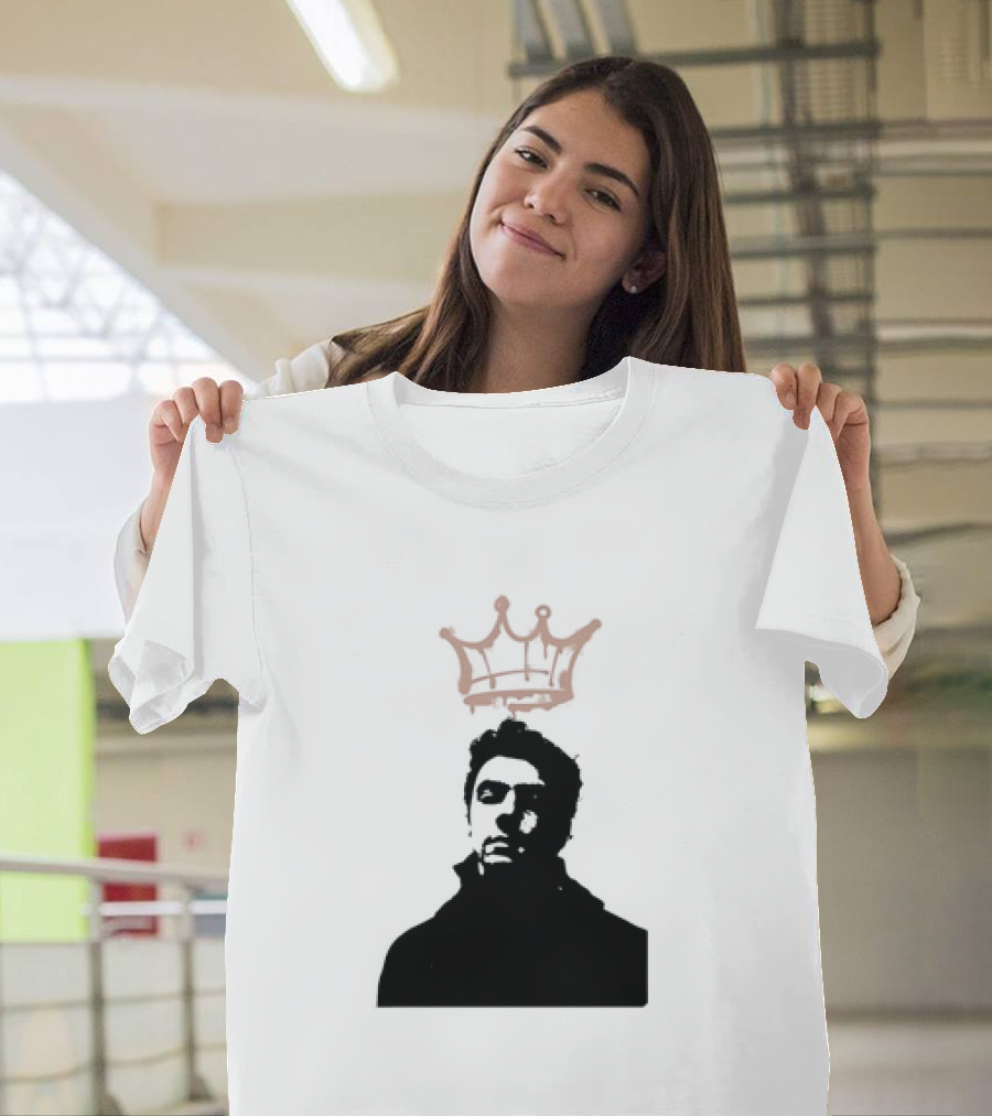 Mangione King Graffiti Crown Portrait Fitted Scoop T-Shirt