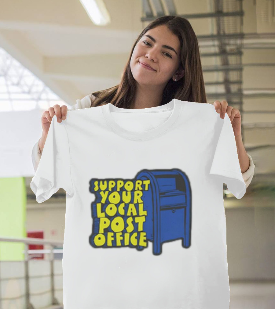 Support Your Local Post Office Blue Mailbox T-Shirt