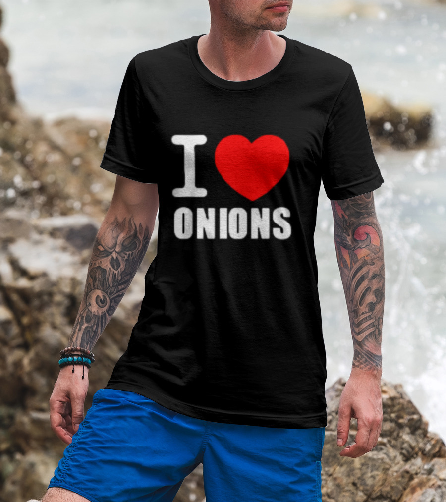 I Heart Onions Retro Love T-Shirt