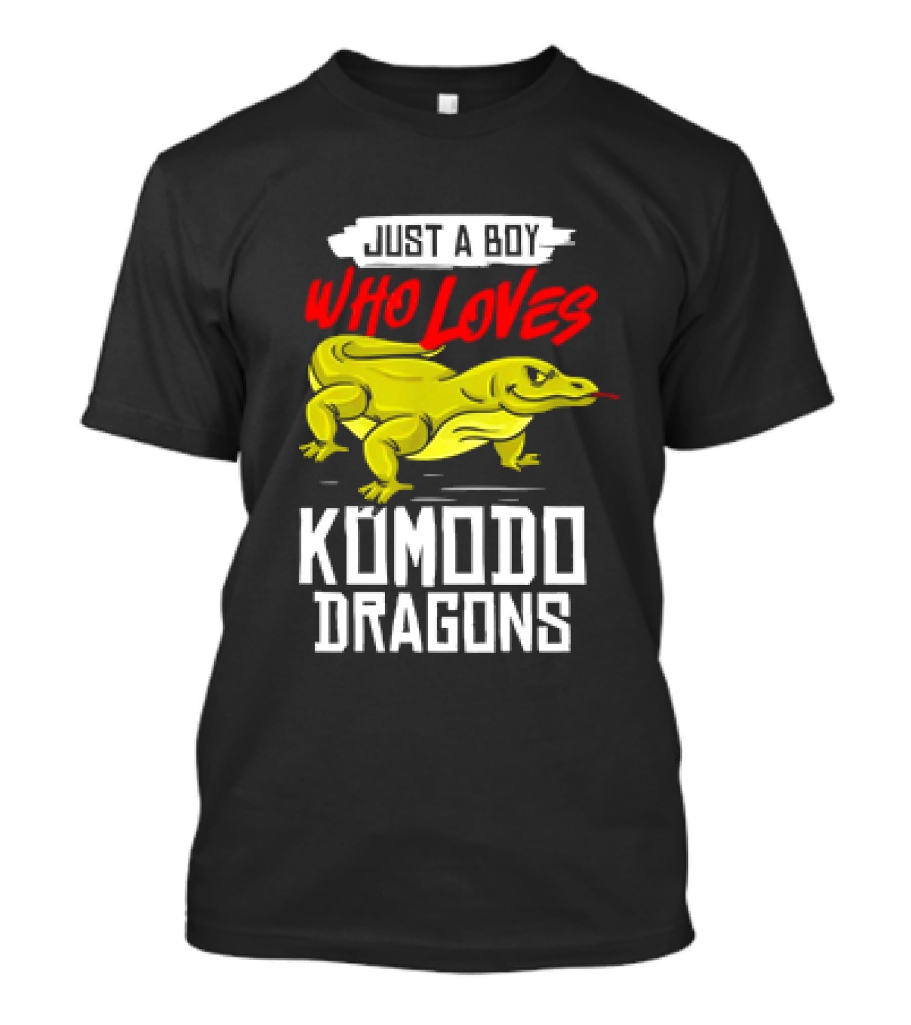 Just A Boy Who Loves Komodo Dragons With Yellow Lizard T-Shirt