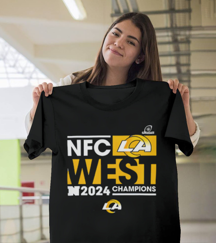 Los Angeles Rams NFC West 2024 Champions LA Logo T-Shirt