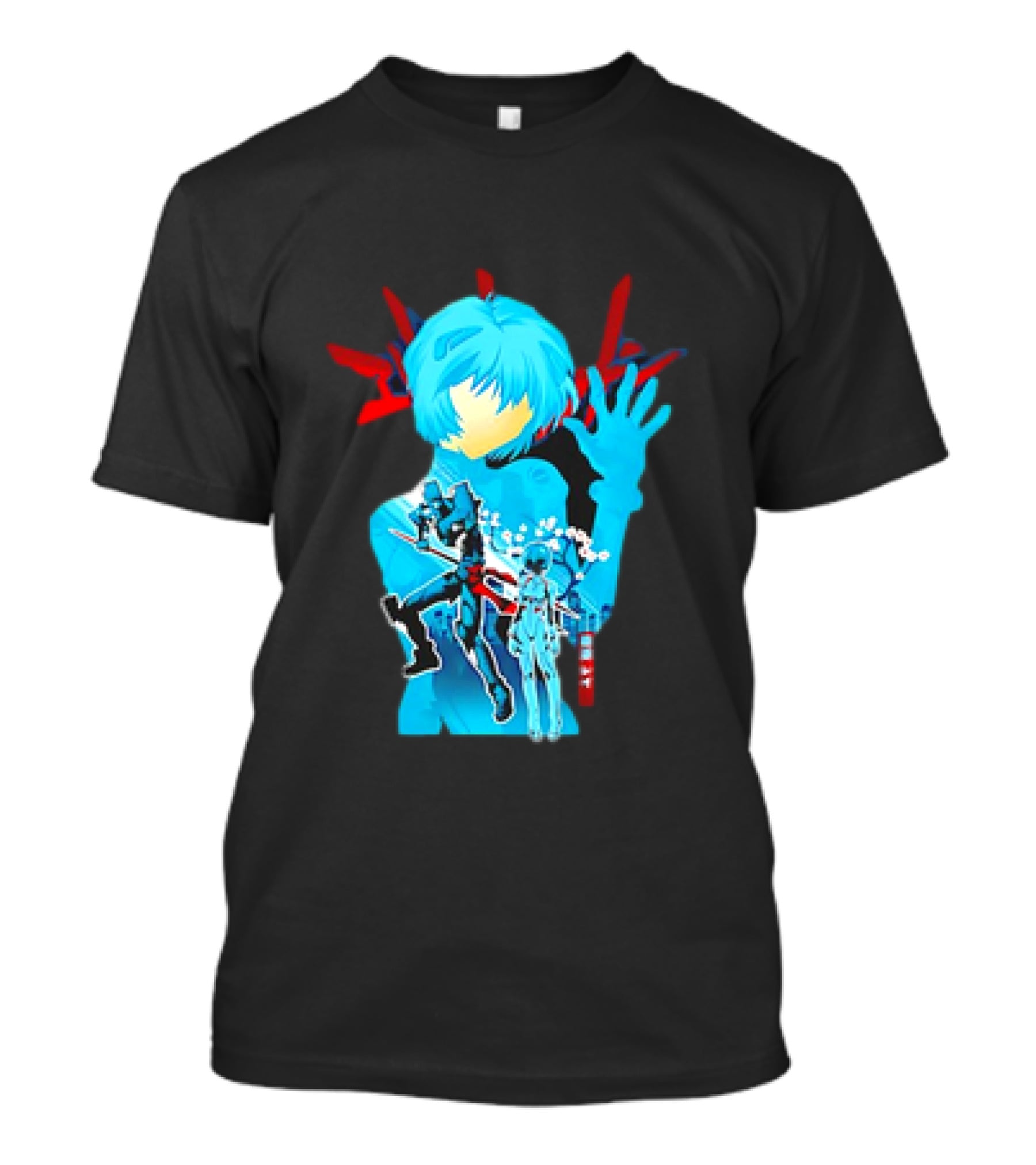 Rei Ayanami Eva-00 Neon Genesis Evangelion Blue Highlight T-Shirt