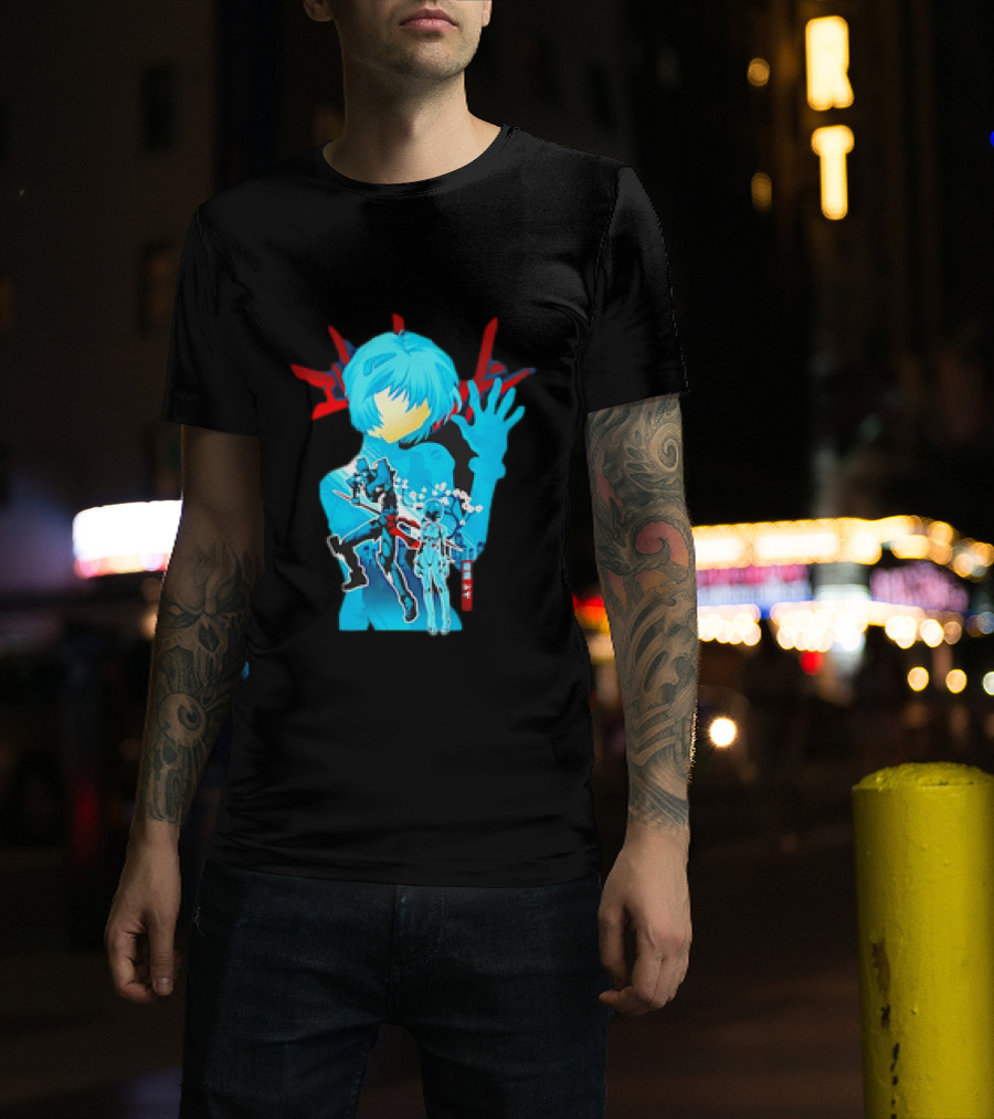 Rei Ayanami Eva-00 Neon Genesis Evangelion Blue Highlight T-Shirt