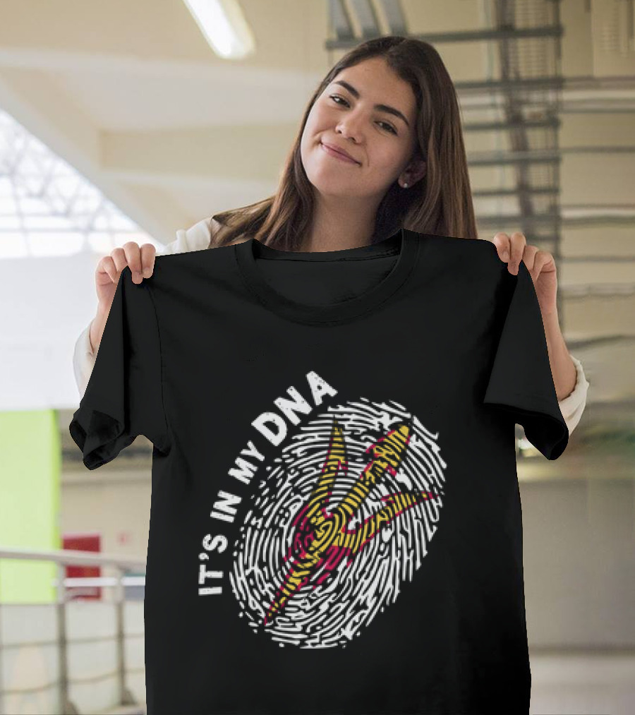IT'S IN MY DNA Arizona State Sun Devils Football Fingerprint T-Shirt