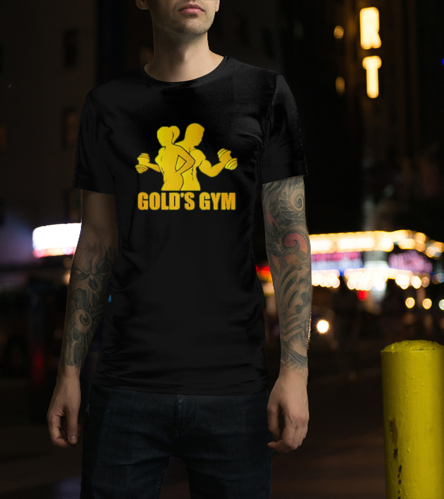 Gold's Gym Man And Woman With Dumbbells T-Shirt