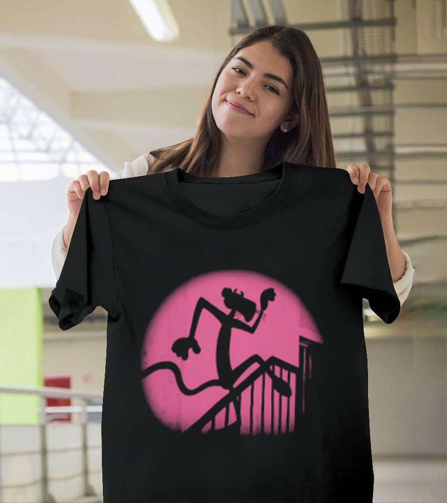 Pink Panther Creeping Silhouette In The Night T-Shirt