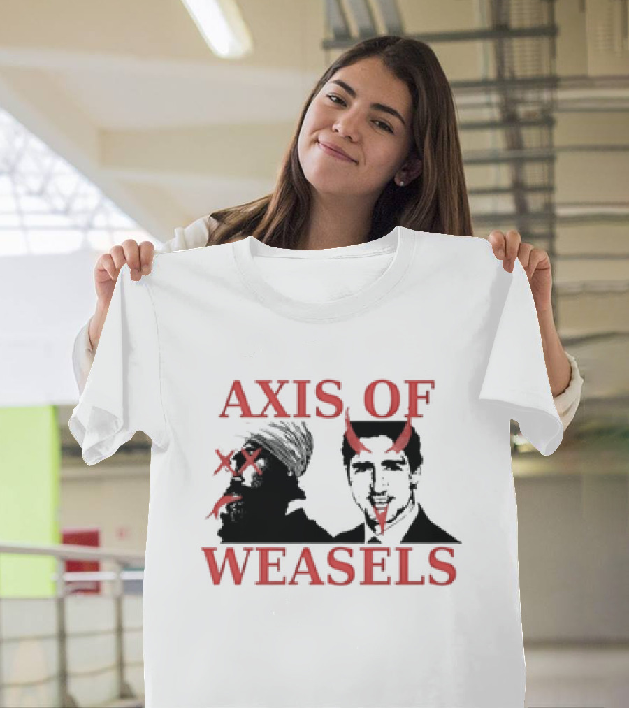 Axis Of Weasels Classic Political Satire Leaders with Devil Horns T-Shirt
