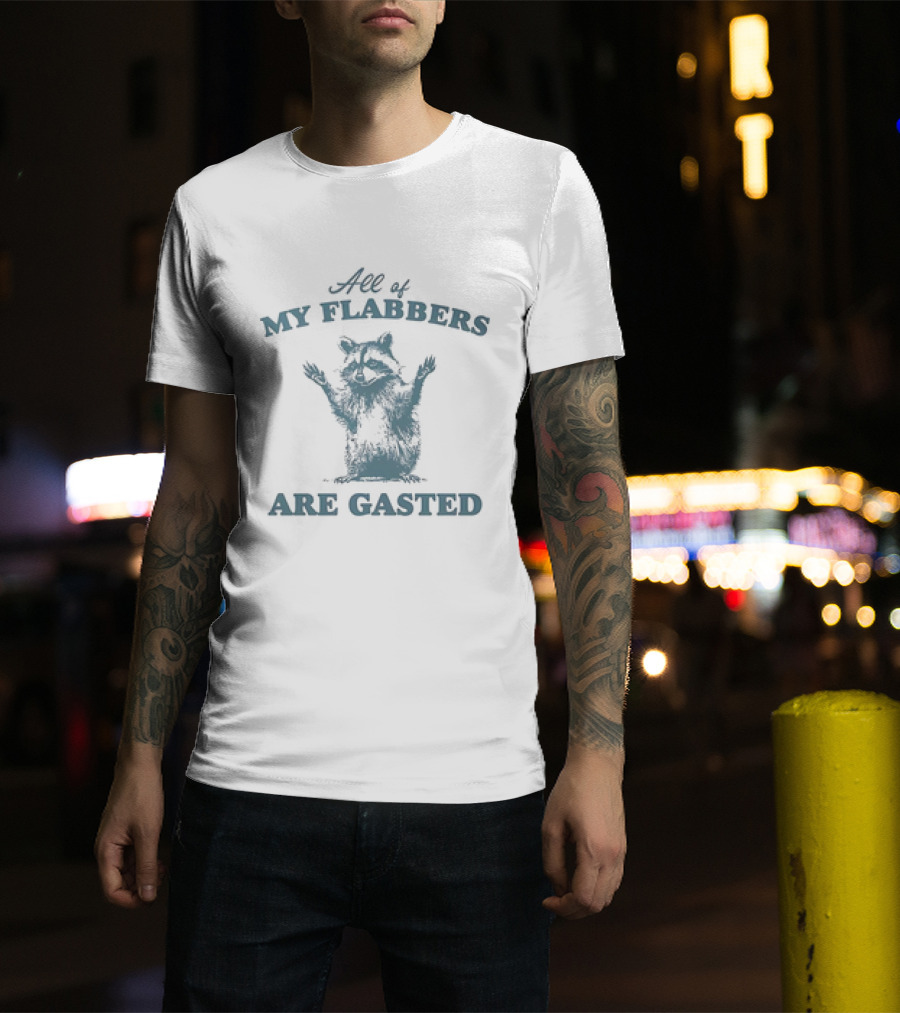 All Of My Flabbers Are Gasted Raccoon T-Shirt