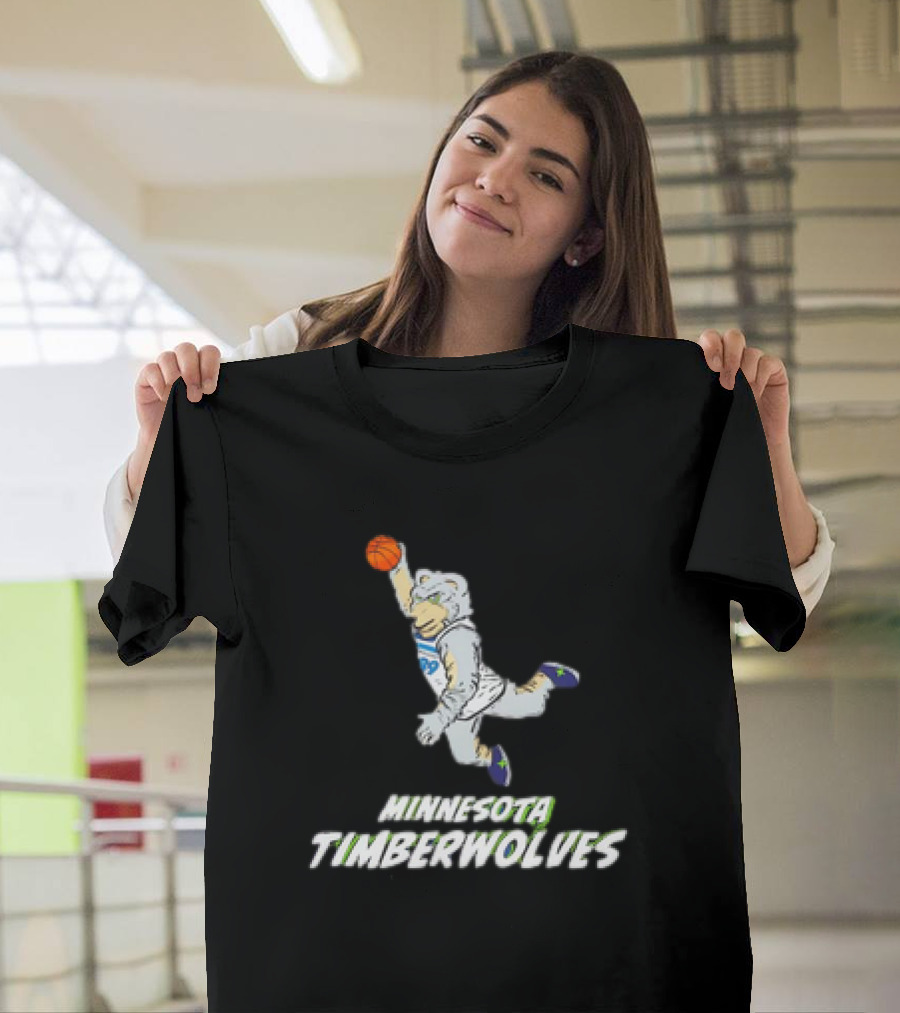 Minnesota Timberwolves Mascot Dunking Basketball T-Shirt
