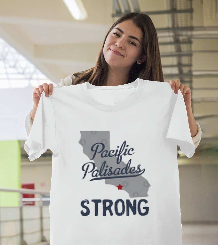Pacific Palisades California Strong State Outline T-Shirt