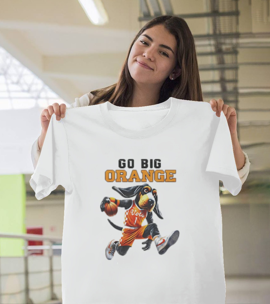 NCAA Tennessee Volunteers Go Big Orange Vols Mascot Basketball 2025 T-Shirt