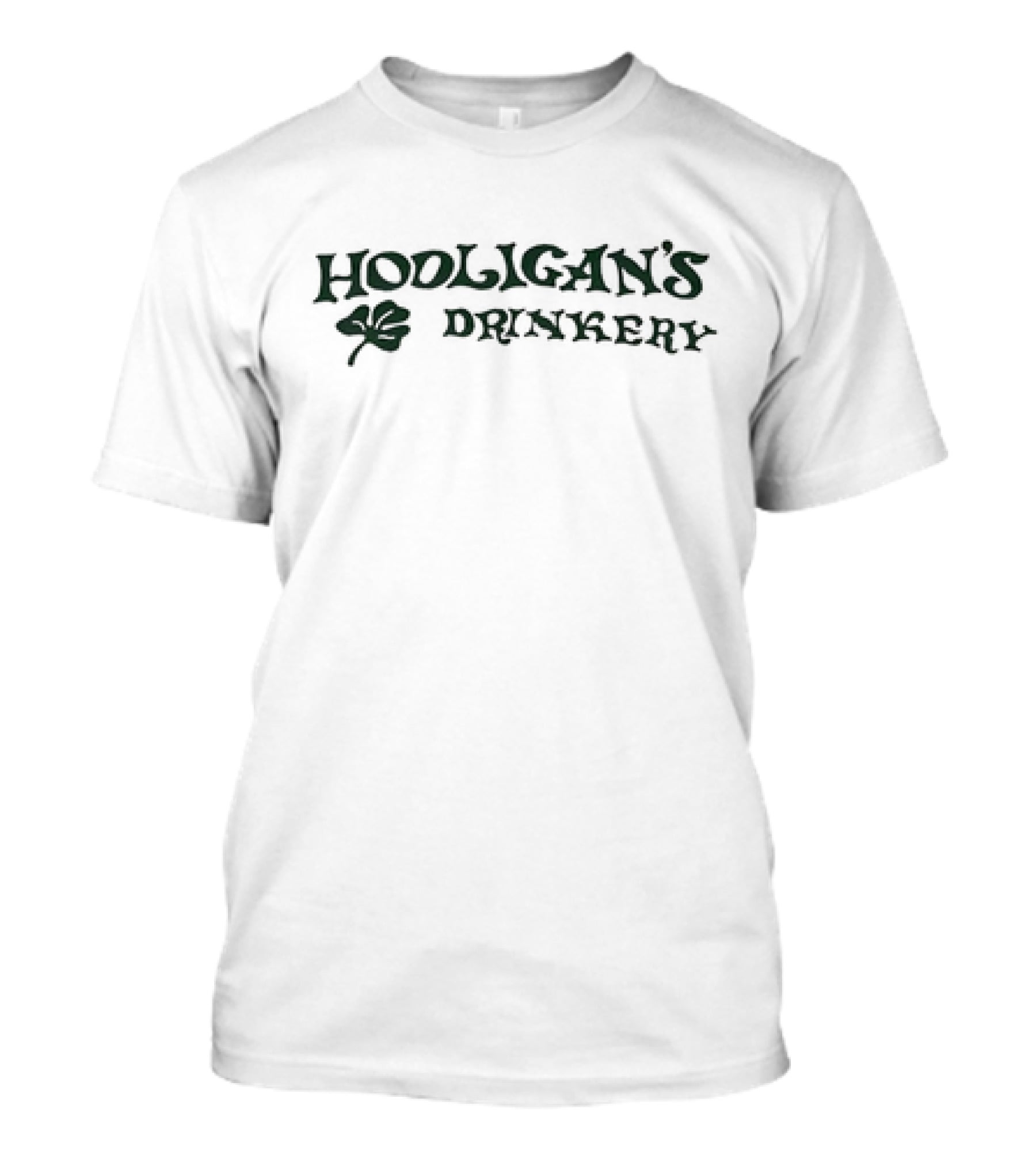 Hooligan's Drinkery Shamrock Green Text T-Shirt