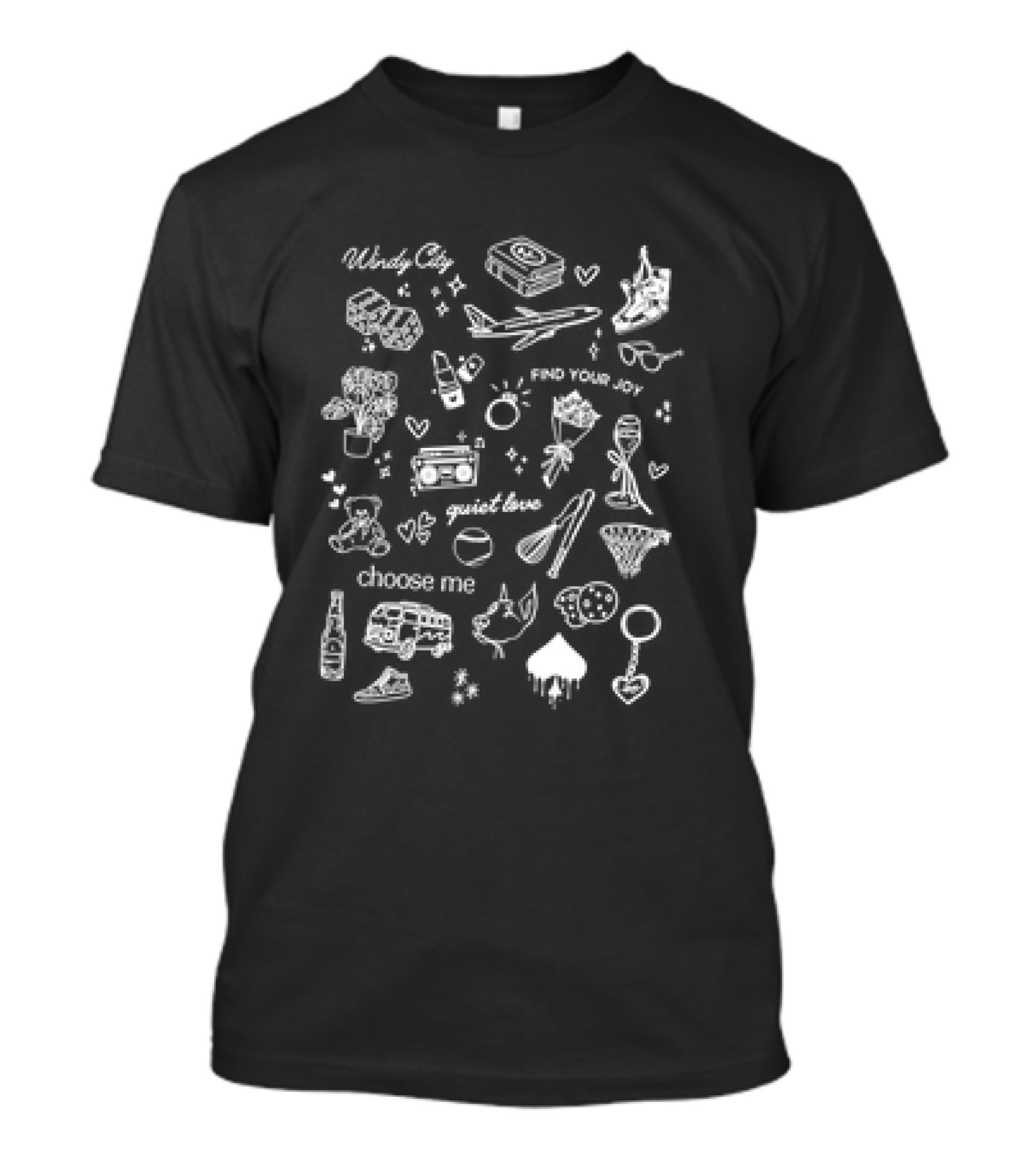 Windy City Find Your Joy Quiet Love Choose Me Icons T-Shirt
