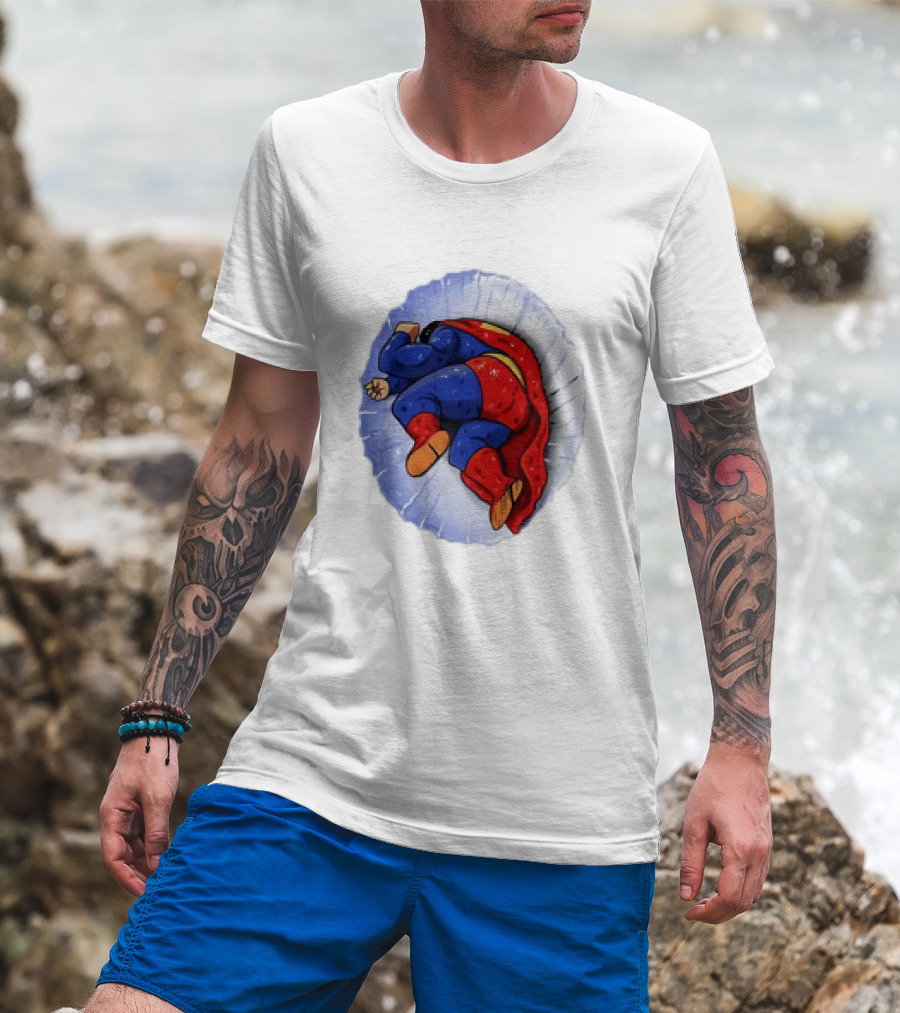 Superman X Yamcha Fallen Hero Parody Crossover T-Shirt