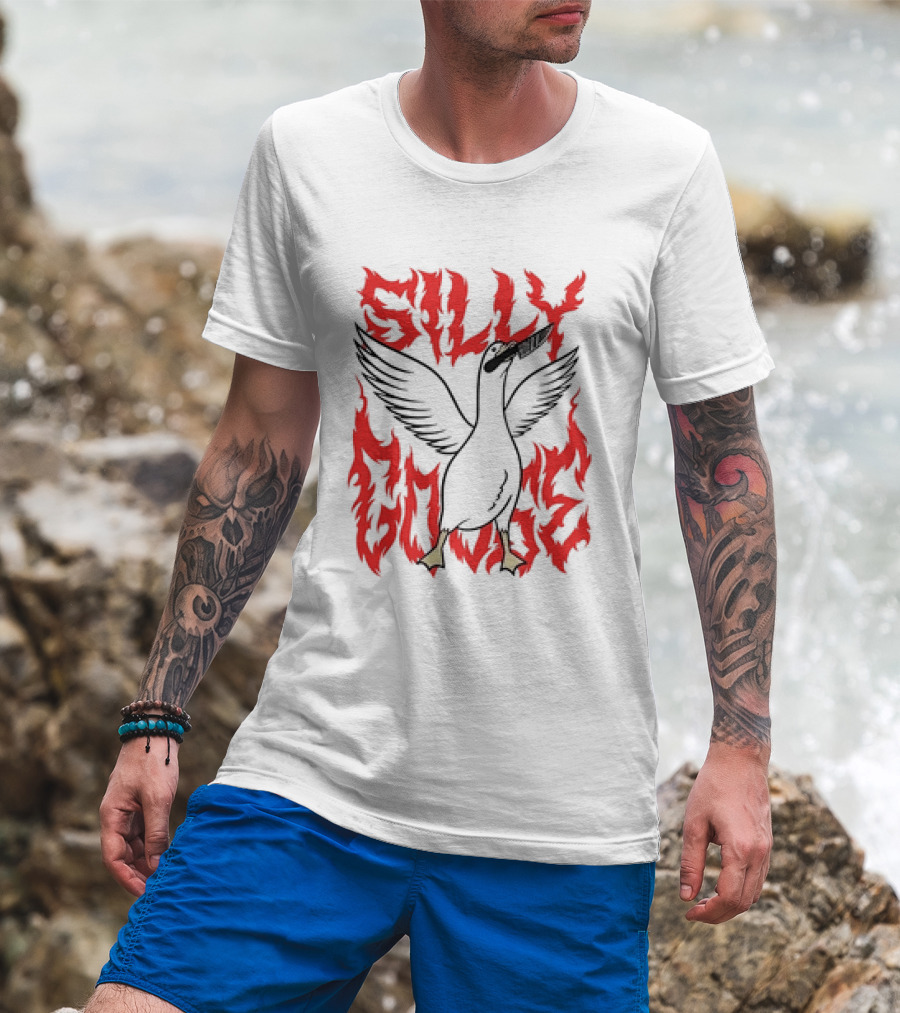 Silly Goose Tragic Girls Goose With Knife T-Shirt