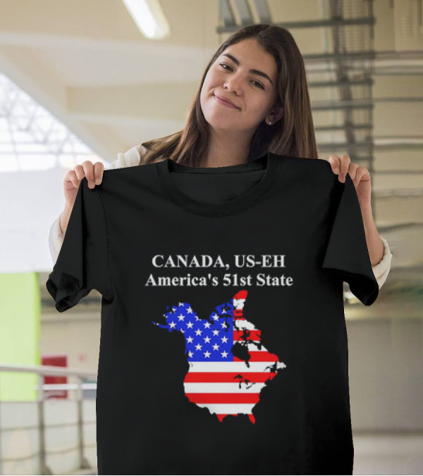 Canada US-EH America's 51st State Map T-Shirt