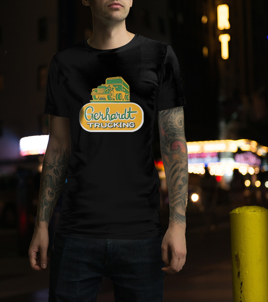 Gerhardt Trucking Vintage Green And Yellow Truck T-Shirt