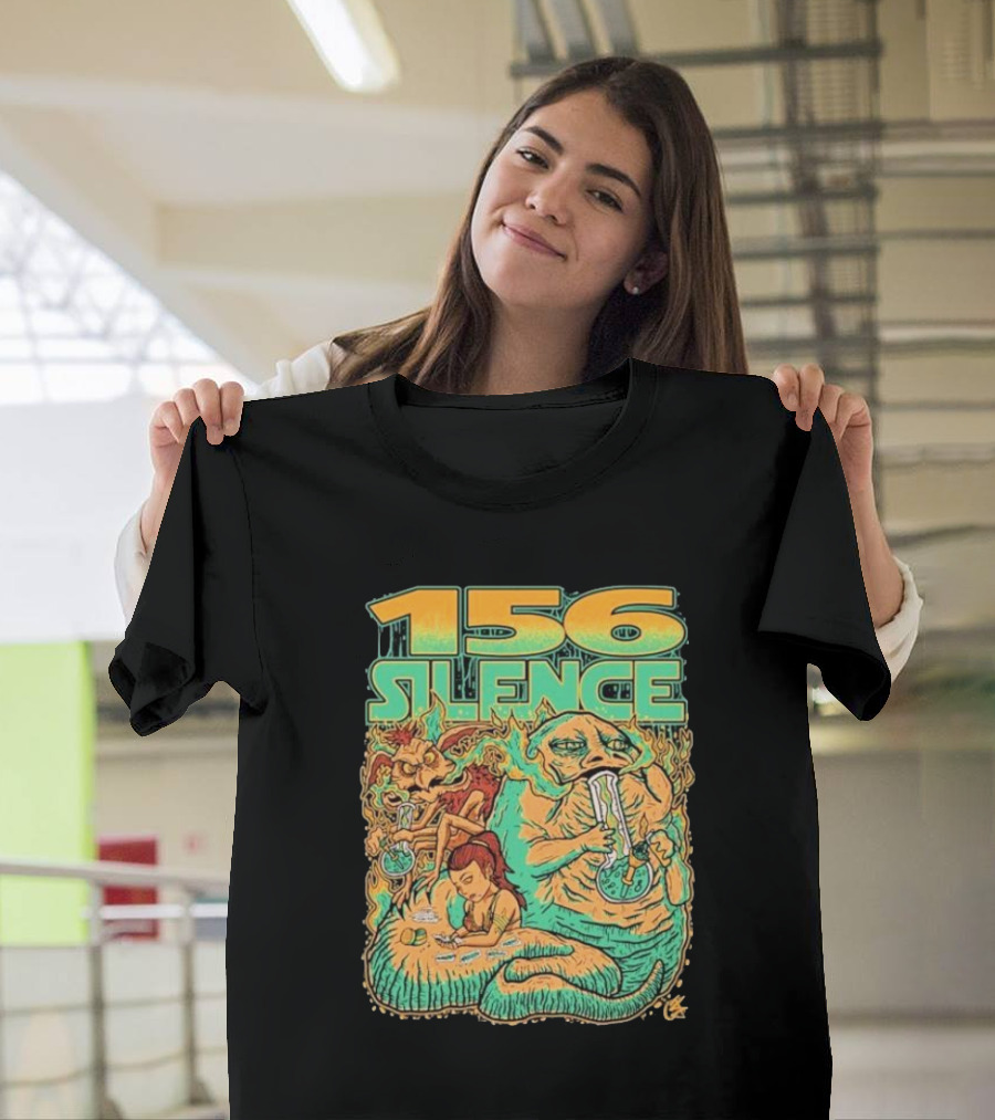 156 Silence Creature Smoking and Relaxing Psychedelic Art T-Shirt