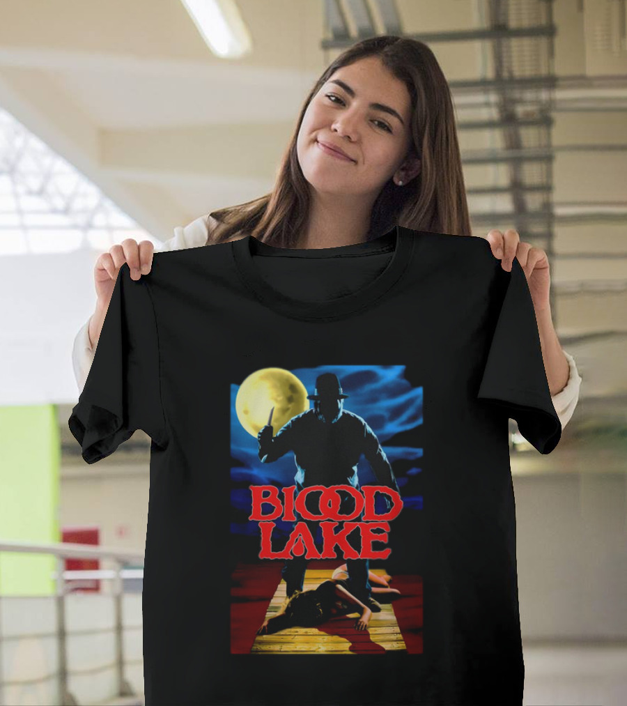Blood Lake Horror Movie Moonlit Killer Silhouette T-Shirt