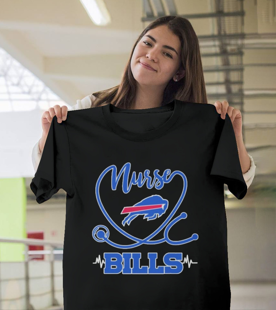 Nurse Buffalo Bills Stethoscope Heartbeat T-Shirt
