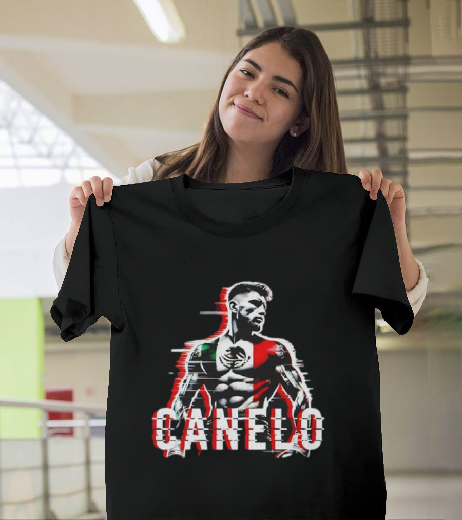 Canelo Mexican Flag Boxer Stylized Graphic T-Shirt