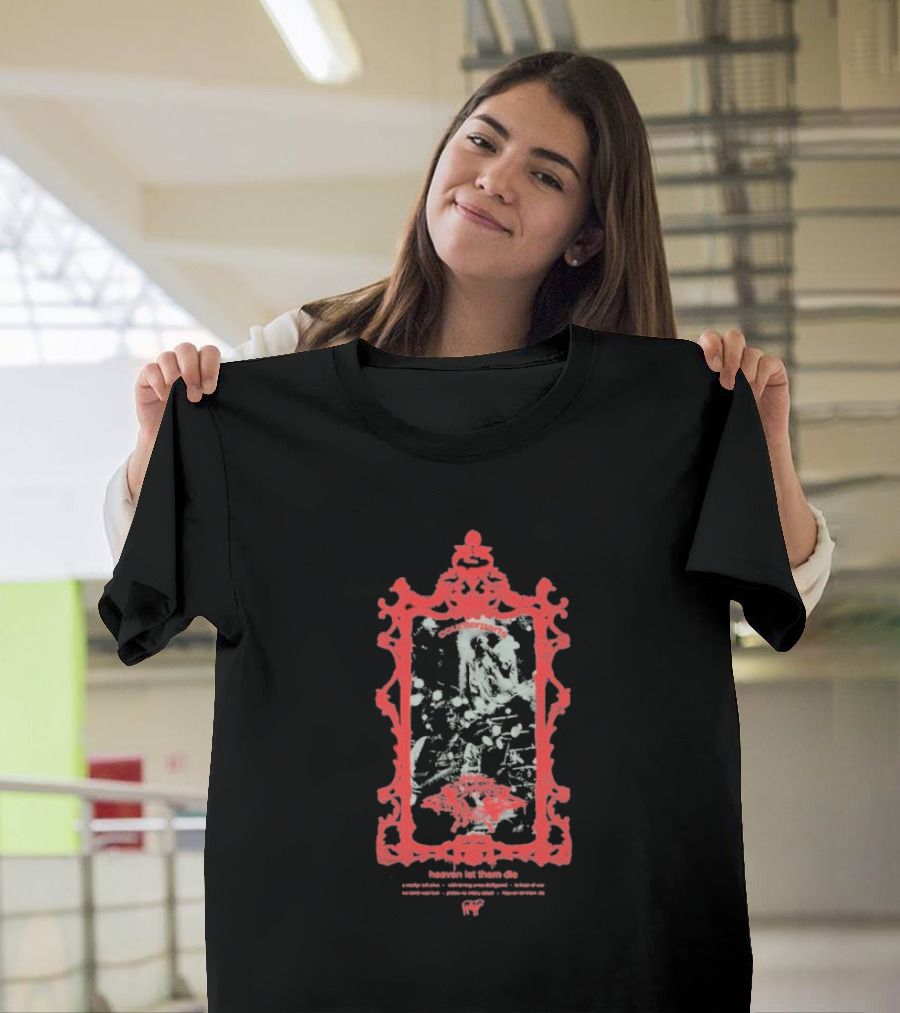 Counterparts Heaven Let Them Die Angel Faded Ornate Red Frame T-Shirt