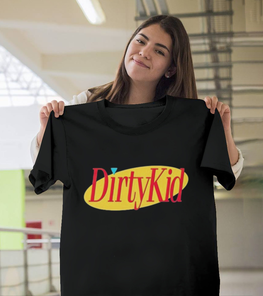 Dirty Kid Oval Bold Red Yellow Oval Style T-Shirt