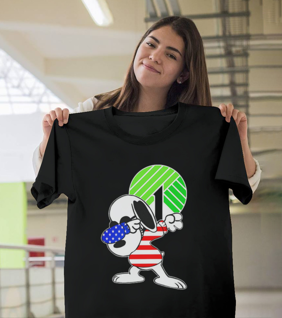 Dollar Tree Snoopy Dabbing American Flag Costume T-Shirt