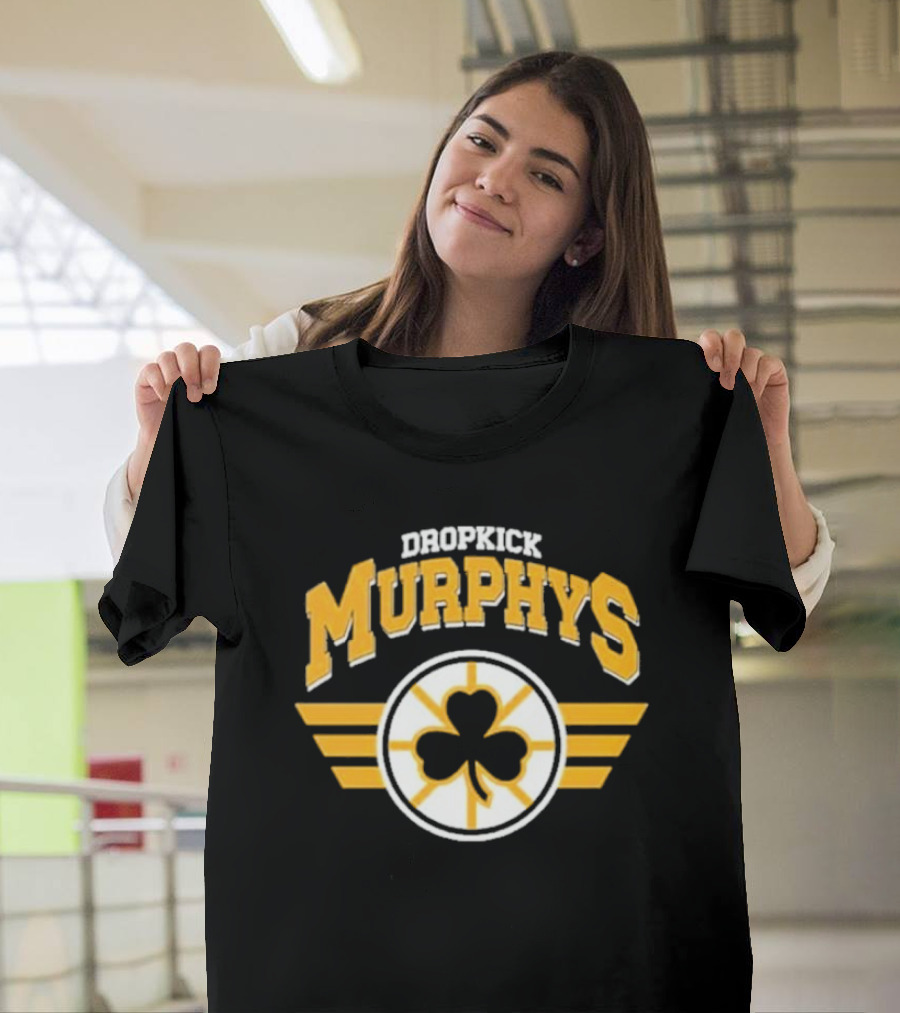 Dropkick Murphys Shamrock Winged Emblem Boston Bruins T-Shirt