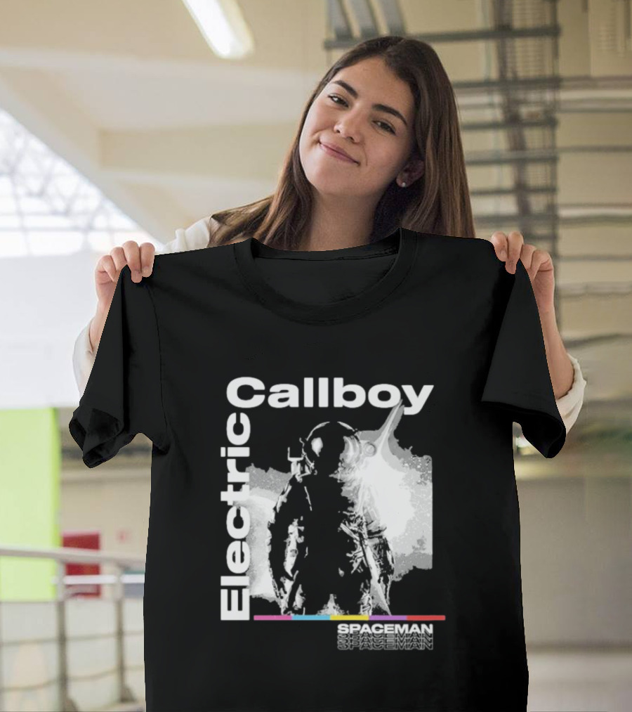 Electric Callboy Spaceman Cover Rainbow Text Starman Silhouette T-Shirt