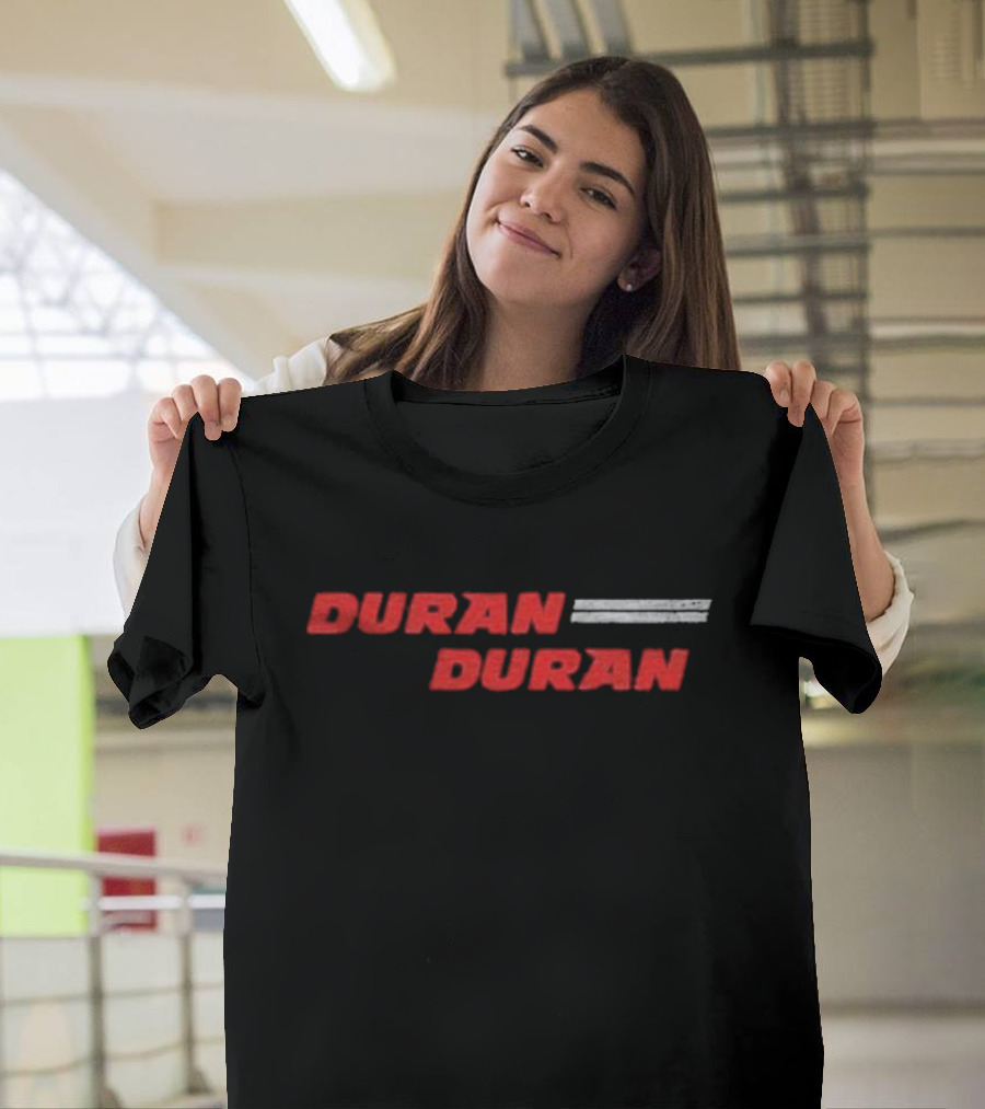Duran Duran Classic Red Text on Textured Background T-Shirt