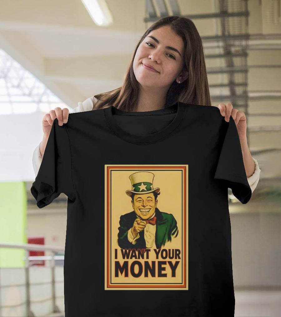 Elon Musk Uncle Sam I Want Your Money Style T-Shirt