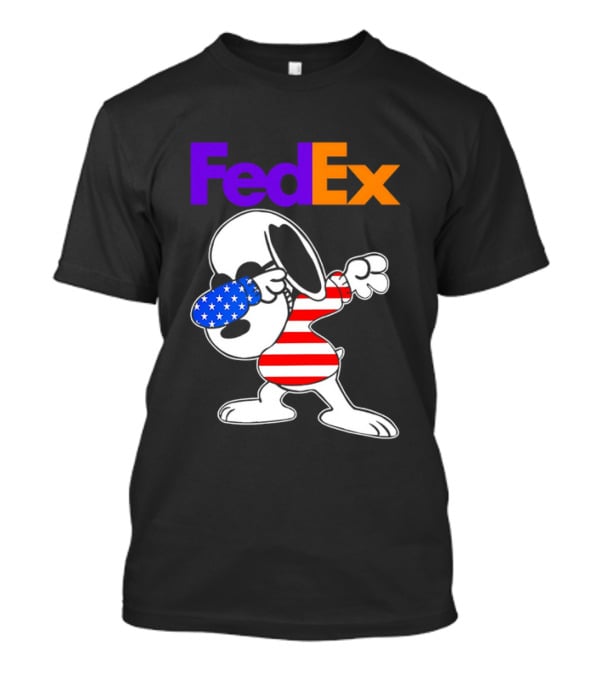 FedEx Snoopy Dabbing American Flag Icon T-Shirt