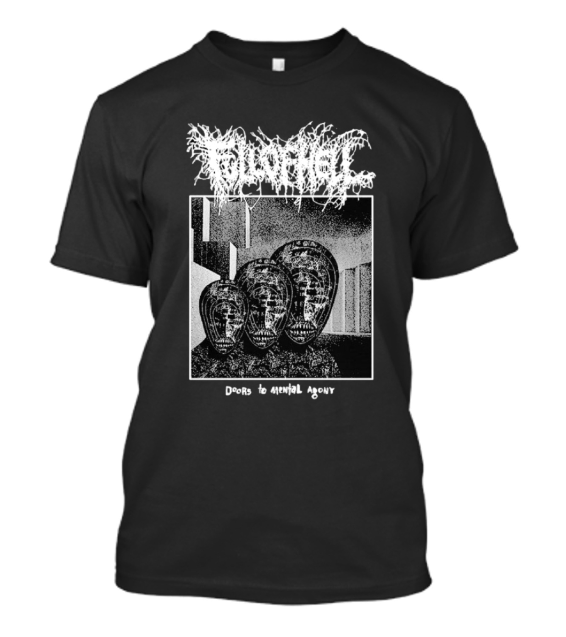 Full Of Hell Doors To Mental Agony Masked Faces Graphic T-Shirt